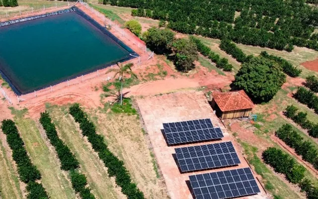 Vista aérea do pomar da Fazenda Nirvana D’Oeste, projeto de limão Tahiti em Avaré, SP